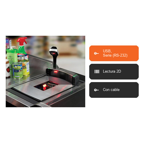 Características del lector de códigos de barras Datalogic MGL98 9810210221-00312: USB, Serie (RS-232), Lectura 2D, Con cable