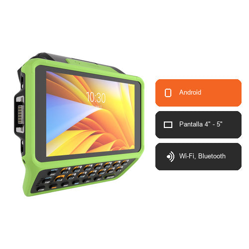 Características del terminal de mano Zebra WT6400 WT0-WT64B-K6DCE2A6: Android, Pantalla 4" - 5", Wi-Fi, Bluetooth