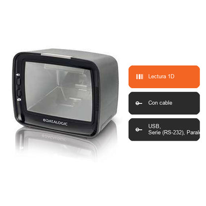 Características del lector de códigos de barras Datalogic MAGELLAN 3410VSI gris M3410-010200: Lectura 1D, Con cable, USB, Serie (RS-232), Paralelo