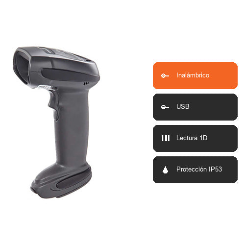 Características del lector de códigos de barras Zebra LI4278 negro LI4278-TRBU0100ZER: Inalámbrico, USB, Lectura 1D, Protección IP53