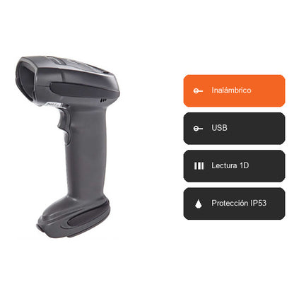 Características del lector de códigos de barras Zebra LI4278 negro LI4278-TRBU0100ZER: Inalámbrico, USB, Lectura 1D, Protección IP53