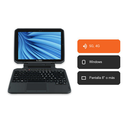 Características del terminal de mano Zebra ET85 ET85C-3P8B3-CFB: 5G, 4G, Windows, Pantalla 8" o más