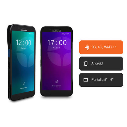 Características del terminal de mano Datalogic MEMOR 17 negro 944950006: 5G, 4G, Wi-Fi +1, Android, Pantalla 5" - 6"