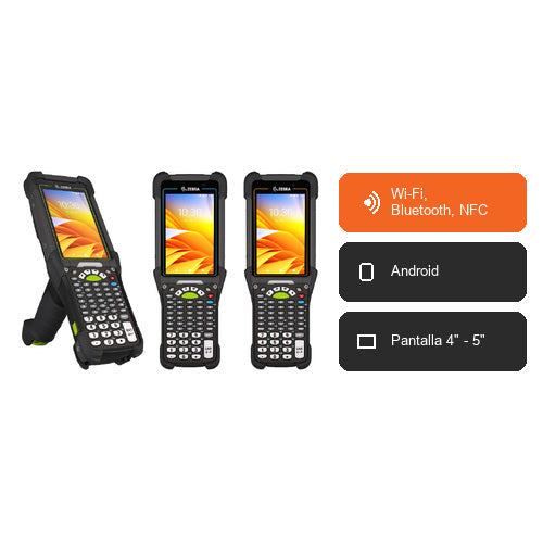 Características del terminal de mano Zebra MC94 negro MC9401-0G1M6HSS-A6: Wi-Fi, Bluetooth, NFC, Android, Pantalla 4" - 5"