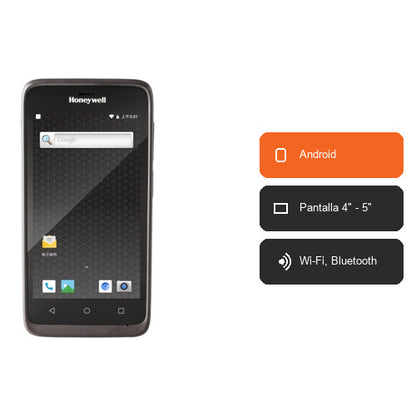 Características del terminal de mano Honeywell EDA51 EDA51-1-B633SQGRK: Android, Pantalla 4" - 5", Wi-Fi, Bluetooth