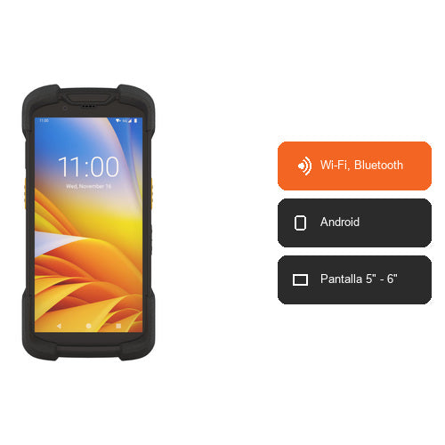 Características del terminal de mano Zebra TC73 TC7301-0T1K4B1000-A6: Wi-Fi, Bluetooth, Android, Pantalla 5" - 6"