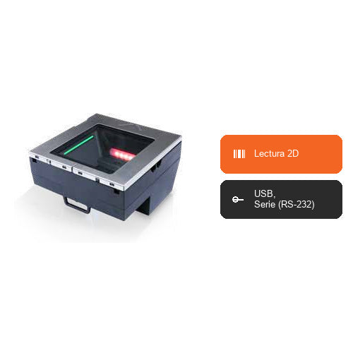 Características del lector de códigos de barras Datalogic MAGELLAN 3770HSI M3771-010210-00604: Lectura 2D, USB, Serie (RS-232)