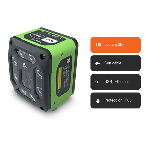Características del lector de códigos de barras Zebra FS42 FS42-SR20Z4-3C00W: Lectura 2D, Con cable, USB, Ethernet, Protección IP65