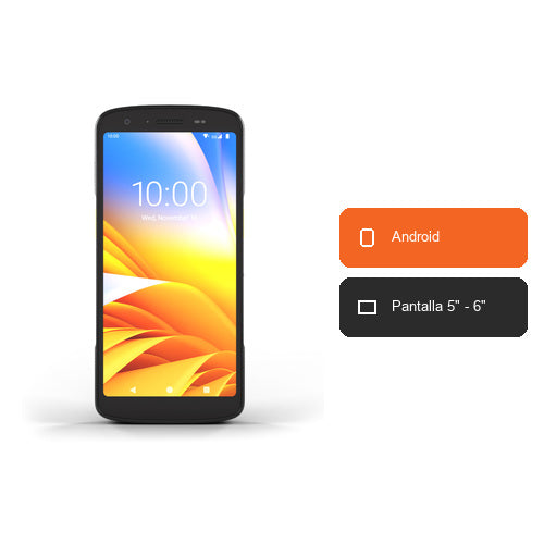 Características del terminal de mano Zebra TC22 TC2205-0G1250SS-E8: Android, Pantalla 5" - 6"