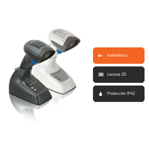 Características del lector de códigos de barras Datalogic QUICKSCAN M negro QBT2131-BK: Inalámbrico, Lectura 2D, Protección IP42