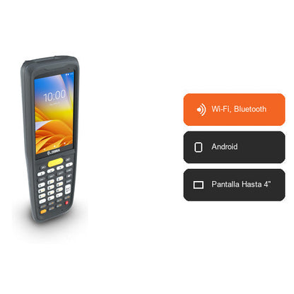 Características del terminal de mano Zebra MC22 KT-MC220J-2A3S2RU: Wi-Fi, Bluetooth, Android, Pantalla Hasta 4"