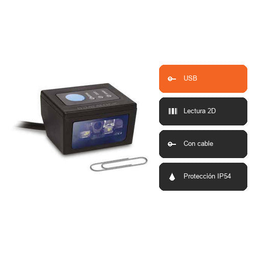 Características del lector de códigos de barras Datalogic DSM0400 DSM0421: USB, Lectura 2D, Con cable, Protección IP54