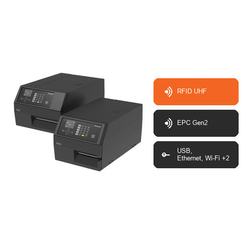 Características de la impresora de etiquetas Honeywell PX65A PX65A00EU0000200: RFID UHF, EPC Gen2, USB, Ethernet, Wi-Fi +2