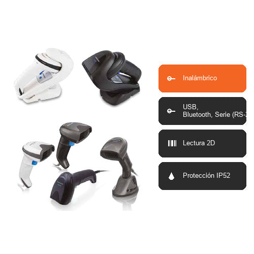 Características del lector de códigos de barras Datalogic GD4520 GD4520-BKK1-DRA: Inalámbrico, USB, Bluetooth, Serie (RS-232), Lectura 2D, Protección IP52