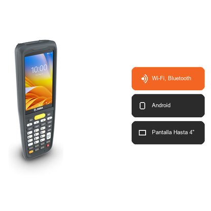 Características del terminal de mano Zebra MC22 KT-MC220K-2B3S3RW: Wi-Fi, Bluetooth, Android, Pantalla Hasta 4"