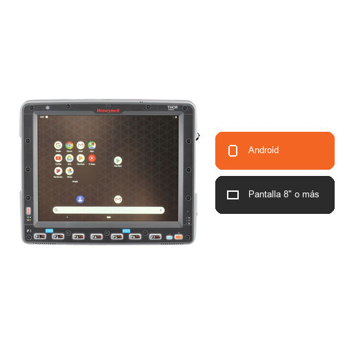 Características del terminal de mano Honeywell VM3A VM3A-L0N-1A1A20E: Android, Pantalla 8" o más