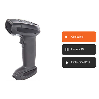 Características del lector de códigos de barras Zebra LI4278 negro LI4278-SR20007WR: Con cable, Lectura 1D, Protección IP53