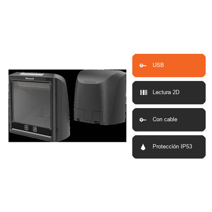 Características del lector de códigos de barras Honeywell SOLARIS XP 7990G-2USBX-1: USB, Lectura 2D, Con cable, Protección IP53