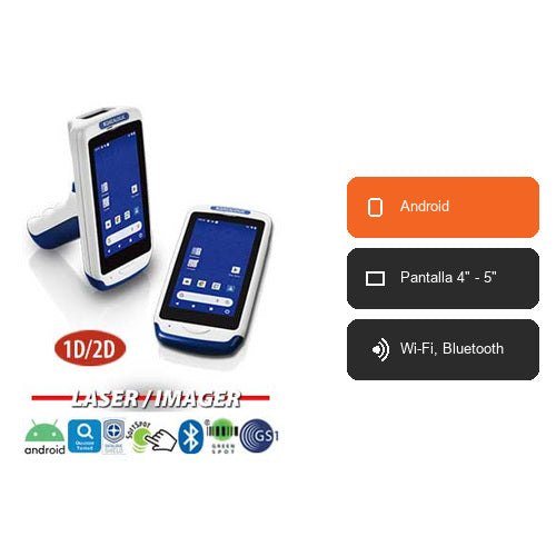 Características del terminal de mano Datalogic JOYA TOUCH 911400030: Android, Pantalla 4" - 5", Wi-Fi, Bluetooth