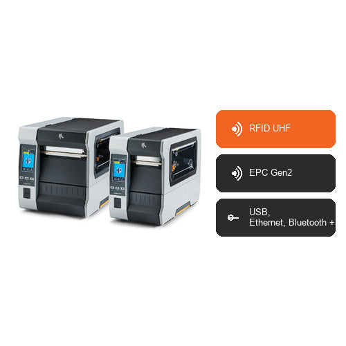 Características de la impresora de etiquetas Zebra ZT610 ZT61046-T0E01C0Z: RFID UHF, EPC Gen2, USB, Ethernet, Bluetooth +3