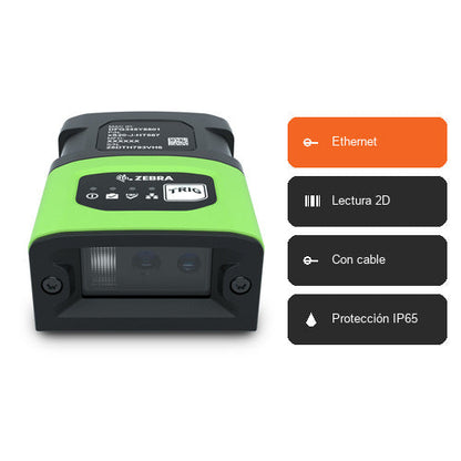 Características del lector de códigos de barras Zebra FS20 FS20-SR10Z2-2C00W: Ethernet, Lectura 2D, Con cable, Protección IP65
