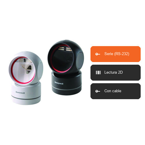 Características del lector de códigos de barras Honeywell HF680 HF680-R0-1RS232-UK: Serie (RS-232), Lectura 2D, Con cable
