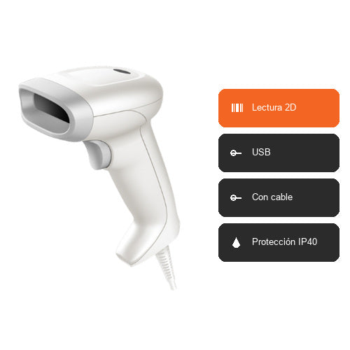 Características del lector de códigos de barras Honeywell 1350G blanco 1350G2D-1USB-R: Lectura 2D, USB, Con cable, Protección IP40