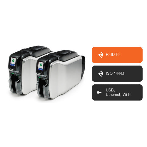 Características de la impresora de etiquetas Zebra ZC300 ZC32-UM0R000EM00: RFID HF, ISO 14443, USB, Ethernet, Wi-Fi