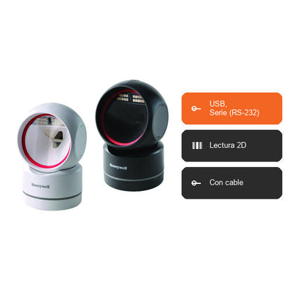 Características del lector de códigos de barras Honeywell HF680 negro HF680-R1-1USB-EU: USB, Serie (RS-232), Lectura 2D, Con cable