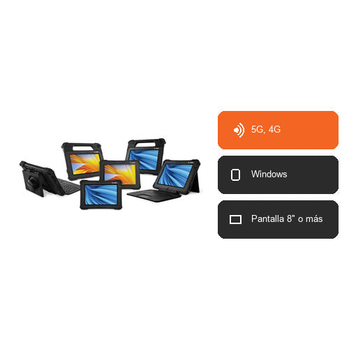 Características del terminal de mano Zebra L10AX RTL10C1-3D32X1X-03: 5G, 4G, Windows, Pantalla 8" o más