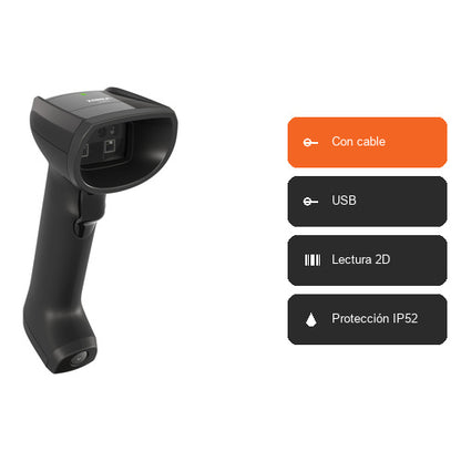Características del lector de códigos de barras Zebra DS8288 negro DS8288-SR4U2104SVW: Con cable, USB, Lectura 2D, Protección IP52