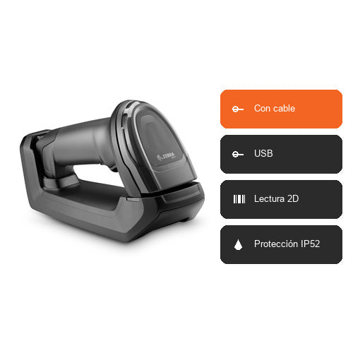 Características del lector de códigos de barras Zebra DS8178 negro DS8178-DL7U2100SFW: Con cable, USB, Lectura 2D, Protección IP52