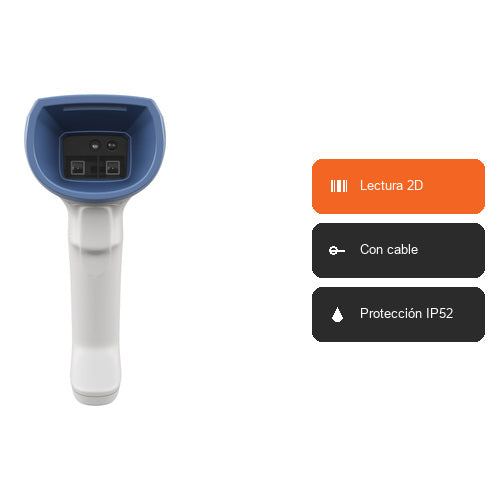 Características del lector de códigos de barras Zebra DS8208 blanco DS8208-SR40004VCWW: Lectura 2D, Con cable, Protección IP52