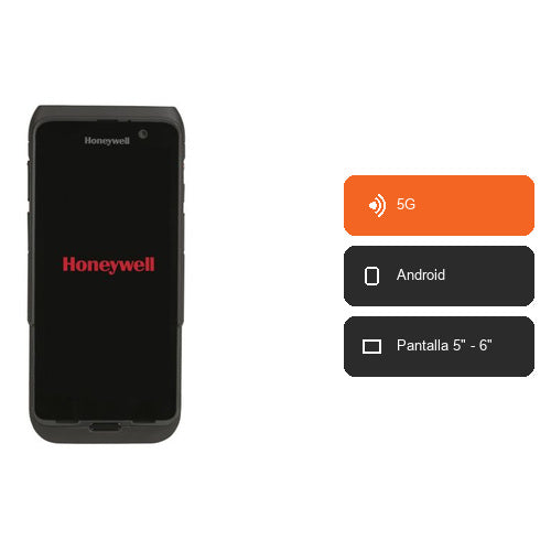 Características del terminal de mano Honeywell CT47 negro CT47-X1N-5ED1E0G: 5G, Android, Pantalla 5" - 6"