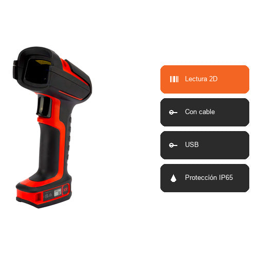Características del lector de códigos de barras Honeywell GRANIT ULTRA 2100IXLR-3USBE: Lectura 2D, Con cable, USB, Protección IP65