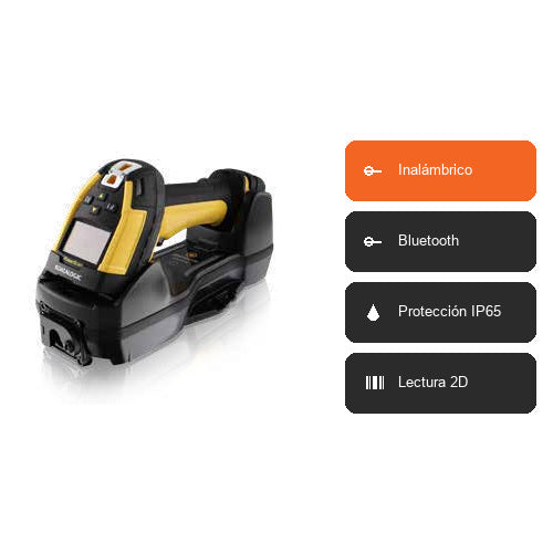 Características del lector de códigos de barras Datalogic PBT9600 PBT9600-DKHPRK10EU: Inalámbrico, Bluetooth, Protección IP65, Lectura 2D