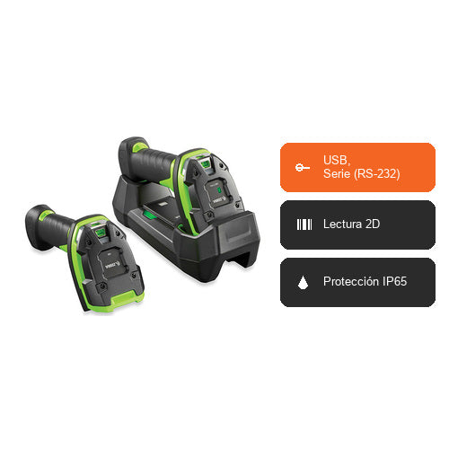 Características del lector de códigos de barras Zebra DS3608 DS3608-SR00003VZWW: USB, Serie (RS-232), Lectura 2D, Protección IP65