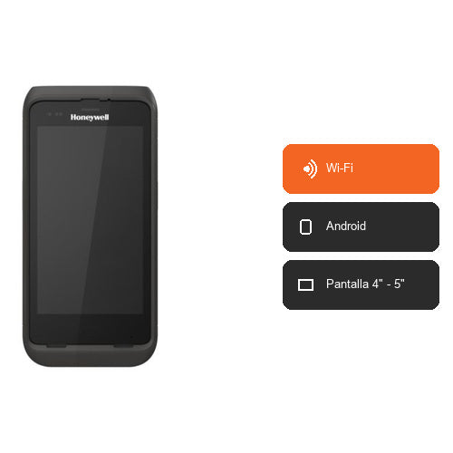 Características del terminal de mano Honeywell CT45XP CT45P-X0N-27D100G: Wi-Fi, Android, Pantalla 4" - 5"
