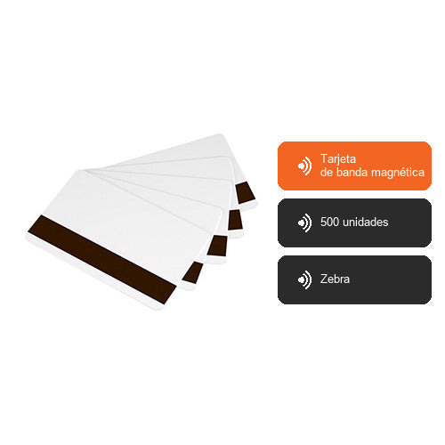 Características de Zebra Tarjeta de banda magnética 104523-113: Tarjeta de banda magnética, 500 unidades, Zebra