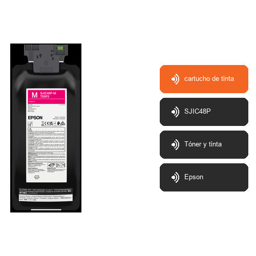 Características de Epson cartucho de tinta C13T55P340: cartucho de tinta, SJIC48P, Tóner y tinta, Epson