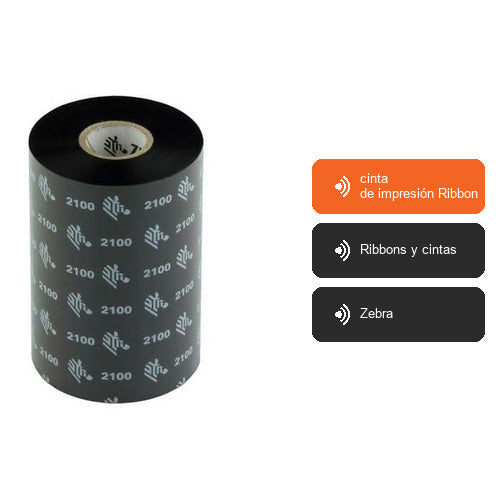 Características de Zebra cinta de impresión Ribbon 02100BK22045: cinta de impresión Ribbon, Ribbons y cintas, Zebra