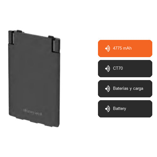 Características de Battery CT70-BTSC-001: 4775 mAh, CT70, Baterías y carga, Battery
