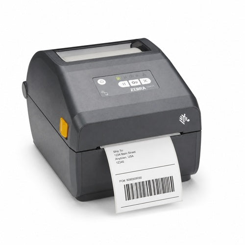 Impresora Zebra ZD421 DT ZD4A042-D0EE00EZ imprimiendo una etiqueta de código de barras