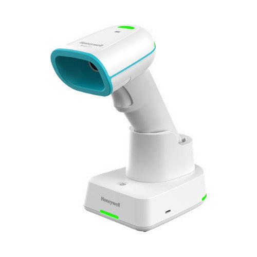 Detalle del lector de códigos de barras Honeywell 1962HC con su zona de trabajo