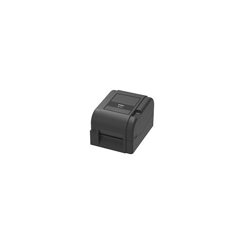 Detalle de la impresora de etiquetas Brother TD-4420TN con su zona de trabajo