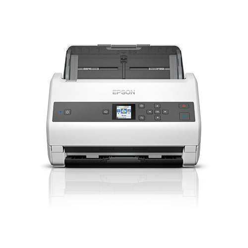 Detalle del lector de códigos de barras Epson DS-870 con su zona de trabajo