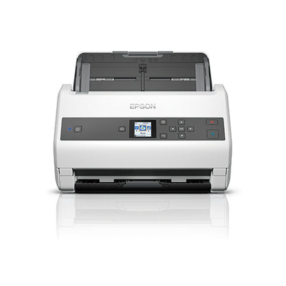 Detalle del lector de códigos de barras Epson DS-870 con su zona de trabajo