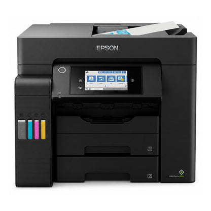 Detalle de la impresora de etiquetas Epson ET-5805 con su zona de trabajo