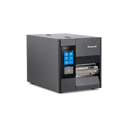 Detalle de la impresora de etiquetas Honeywell PD45S con su zona de trabajo