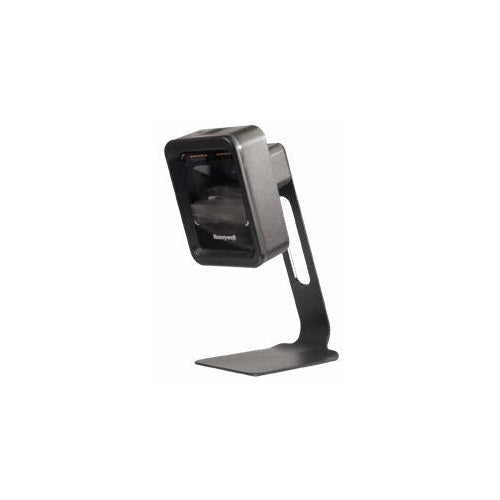 Detalle del lector de códigos de barras Honeywell 7680G negro con su zona de trabajo